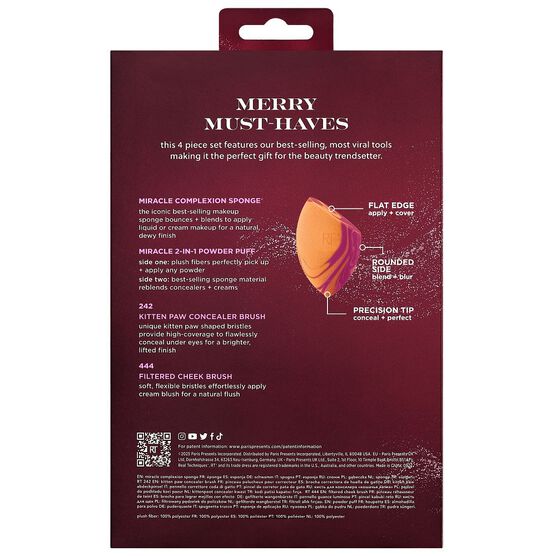 KIT PINC&Eacute;IS E ESPONJA REAL TECHNIQUES DESEJOS DE BELEZA